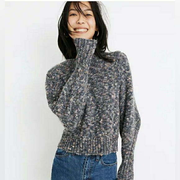 Madewell Pleat-Shoulder Pullover Sweater - Picture 1 of 7